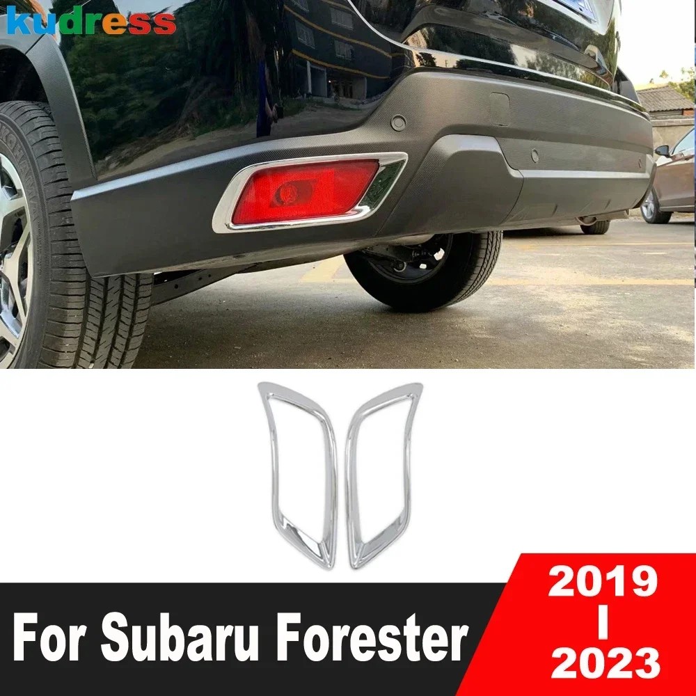 Rear Fog Light Lamp Cover Trim For Subaru Forester SK 2019 2020 2021 2022 2023 Chrome Car Tail Foglight Bezel Trims Accessories