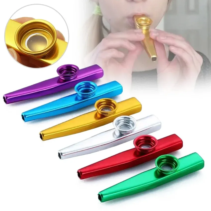 Farbige Metall-Kazoos, einfaches Design, leicht zu reinigen, wartungsfreundlich, glatt poliert, kein Ausbleichen, leicht, guter Begleiter für Gitarre