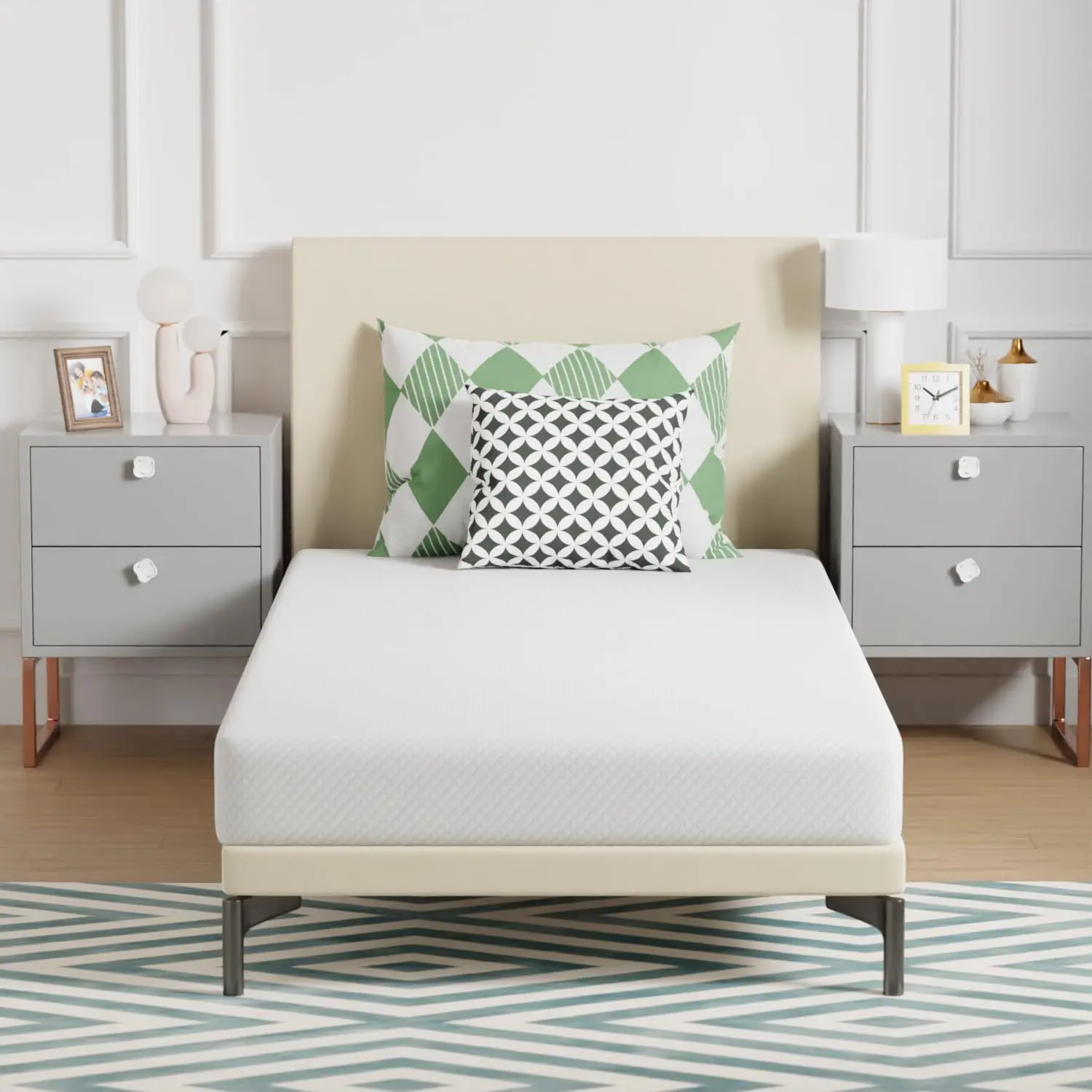 

6 Inch Twin Size Gel Memory Foam Mattress, Medium Firm, Cooling Ventilated & Pressure Relief, Washable Cover, CertiPUR-US