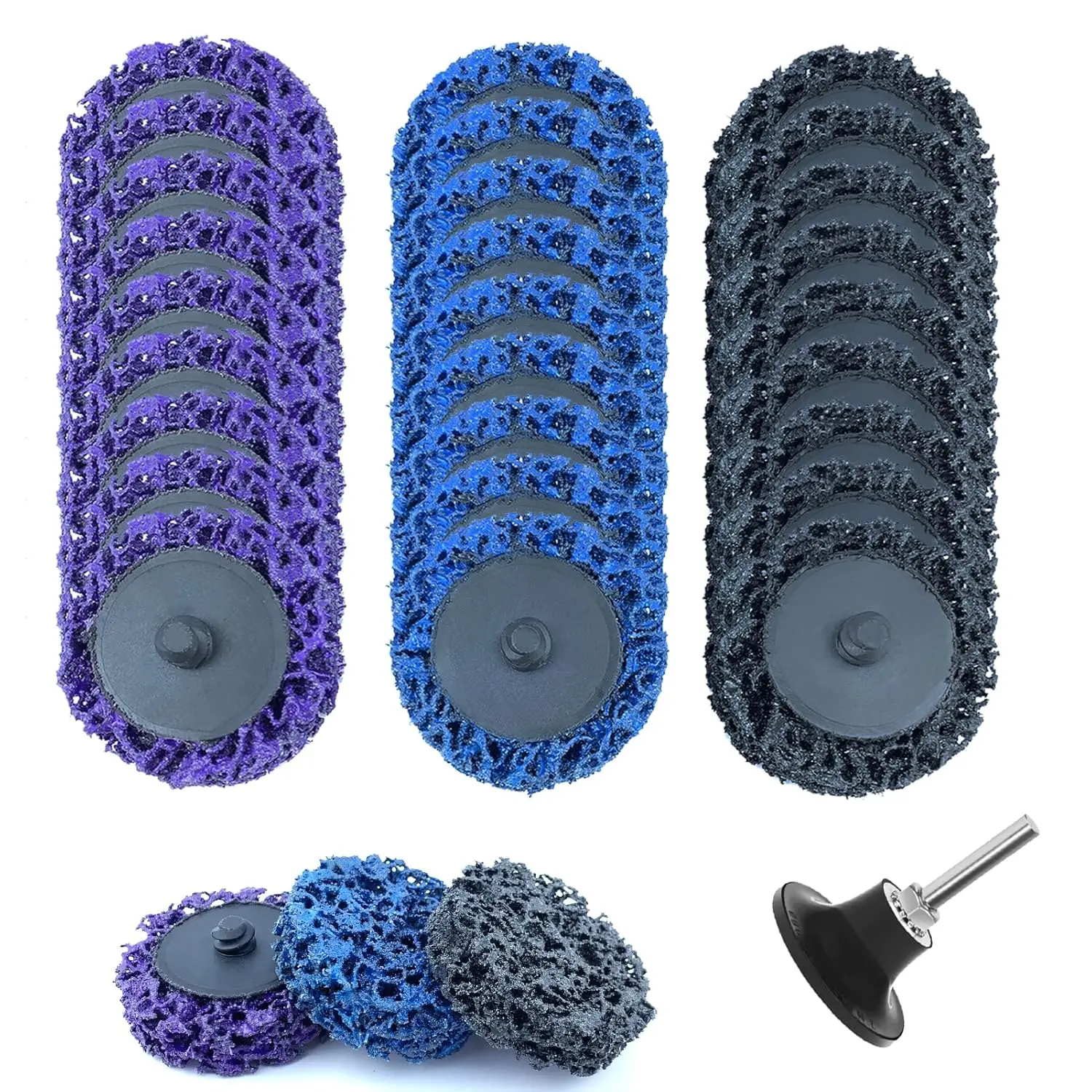 2 Inch Sanding Disk 31pcs Paint Stripping Wheel,Die Grinder Strip Disc for Drill Remove Rust Welds,Paint, Oxidation (Mix Color)