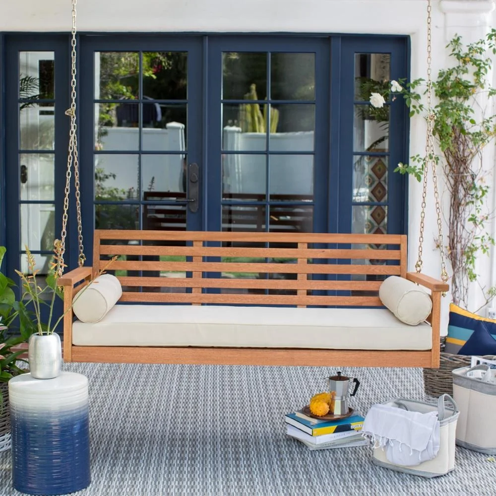 

Современные уличные качели-диван из тикового дерева в индивидуальном стиле для дома или гостиничной гостиной — акция по продажам
