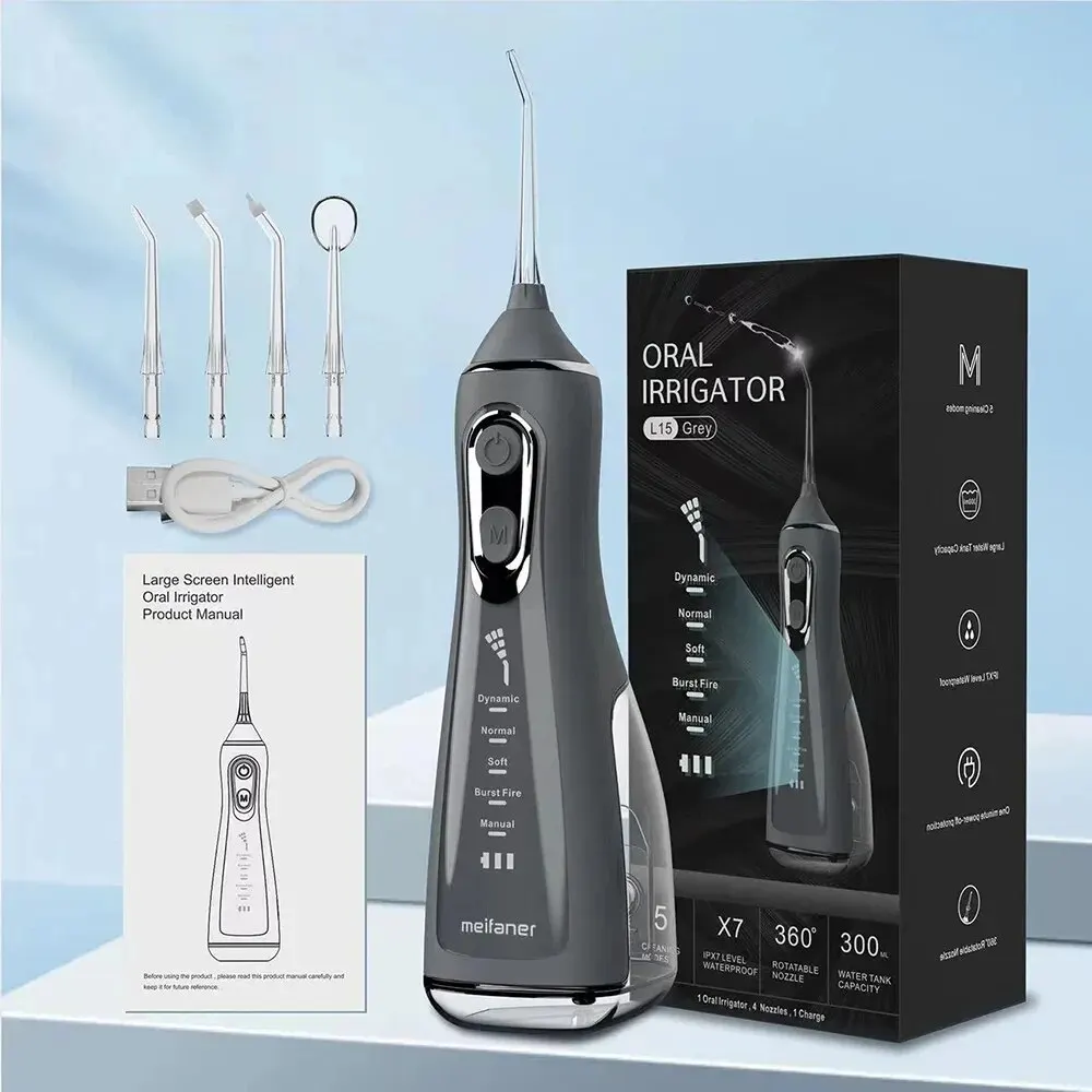 Irrigador Oral Portátil, Dental Água Flosser, 360 ° Rotated Jet, Máquina de lavar a boca, limpeza Dentes Thread, 5 Modos, Pick