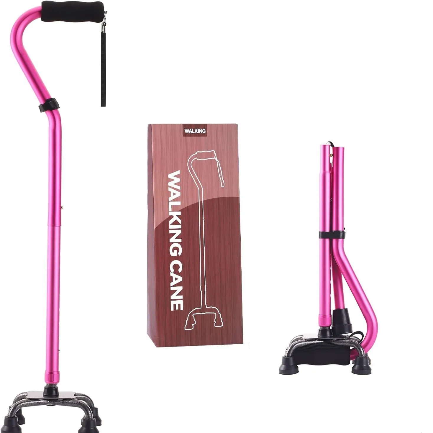 

Cross-border special four-legged crutches, elderly canes, aluminum alloy crutches, folding four-legged crutches