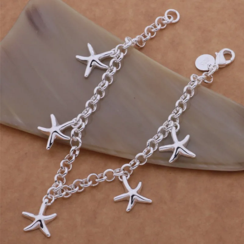 

925 Sterling Silver Bracelet Classics Little Starfish for Women Fashion Simple Engagement Wedding Jewelry High Quality Gifts