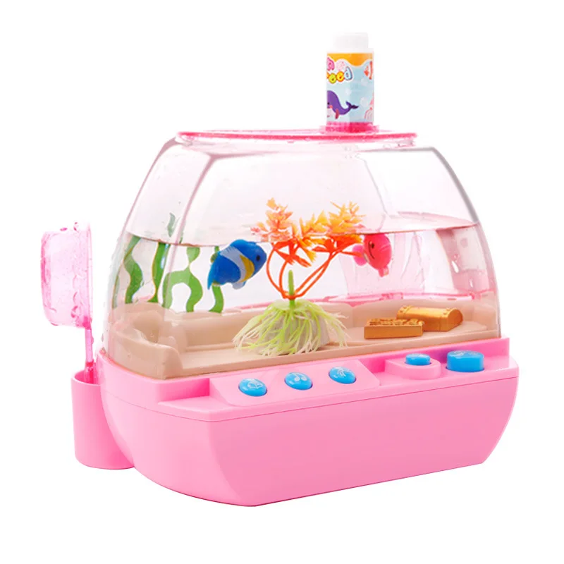 Korea Style Simulation Aquarium Pet Electronic Toys Lovely Mini Fish Tank Toy For Children ABS Material Home Decoration ZL688