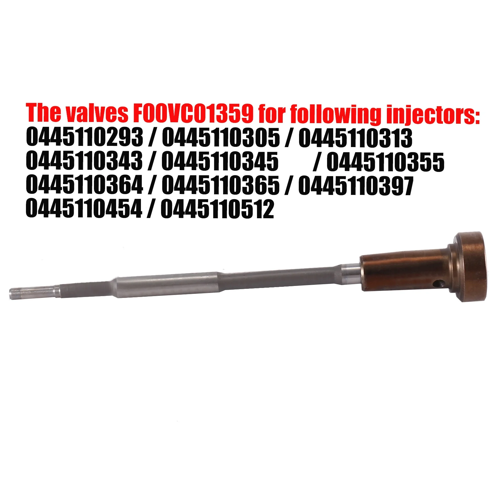 New F00VC01359 Diesel Common Rail Fuel Injector Vavle Assembly Valve Assembly For Injector 0445110293 0445110305 0445110313
