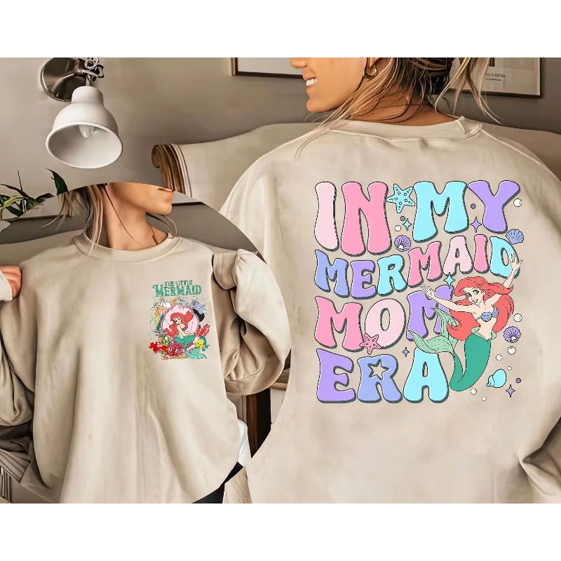 

Ретро-спортивная одежда с изображением Русалочки Ариэль, подходящая как для мужчин, так и для женщин, на осень и зиму.