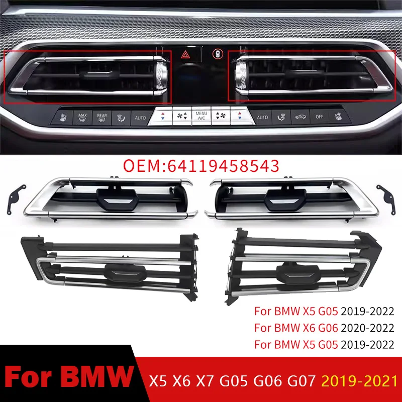 64119458543 Car Front Middle Air Vent for BMW X5 X6 X7 G05 G06 G07 2019 2020-2021 Outlet Grille AC Slide Clip Replace Body Kits