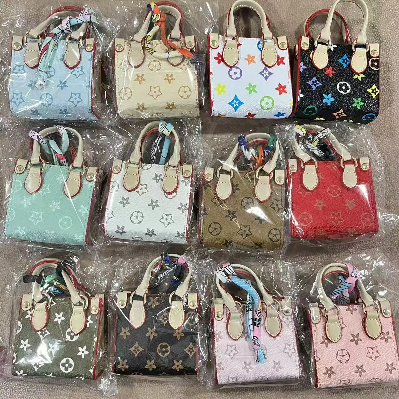 /Bolso para auriculares bagoutdoor, mini bolso para lápiz labial con cambio, carcasa de flores, tendencia creativa, bolso para auriculares, llavero, mini bolso con colgante de moda