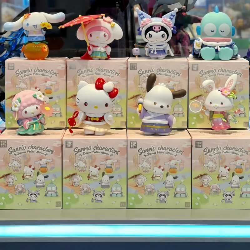 

Подлинная Sanrio Seasons, праздничная серия Attirers, слепая коробка Kuromi Melody, персонаж мультфильма, аниме-фигурки, коллекционные игрушки, загадочная коробка
