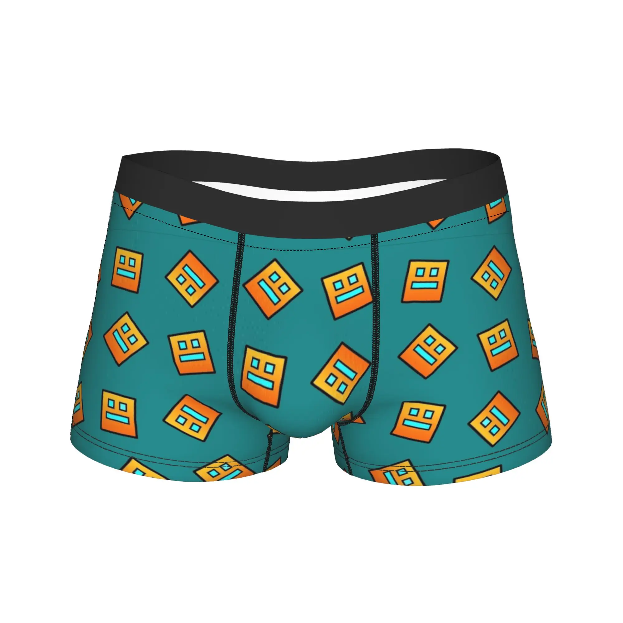 Men Geometrys Dashs Game Long Underwear  Hot Boxer Briefs Shorts Panties Male Soft Underpants M-XXL