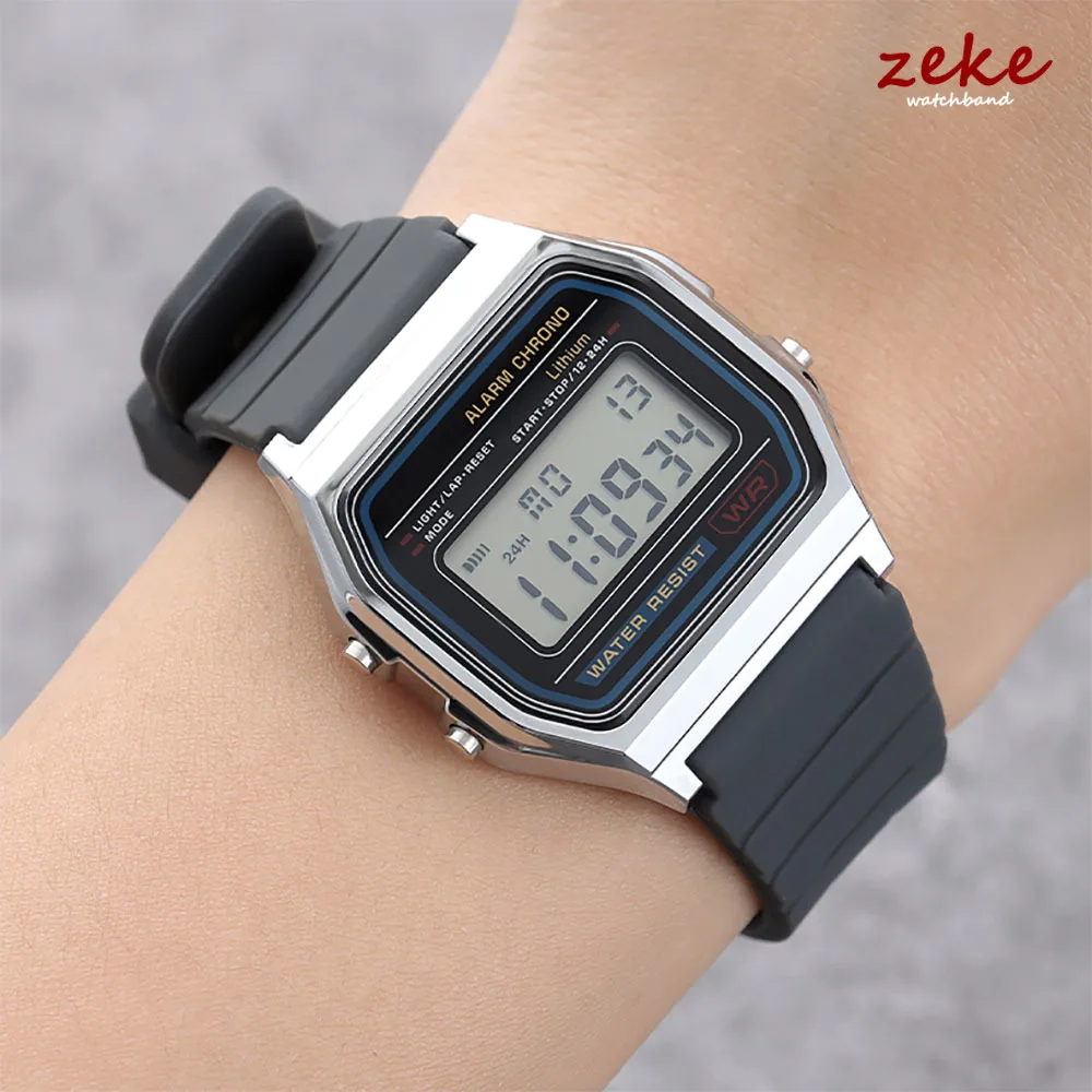 18mm Soft Silicone Rubber Watch Band for CASIO W800H SGW400 Wristband for F84 F91W AE1200/1300 A158/168/159 F105/108 Resin Strap view 2