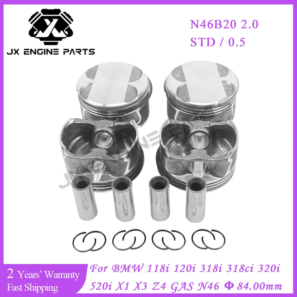 N46 Motor STD 0.5 Zuiger & Zuigerverenset voor BMW 2.0 118i 120i 318i 318ci 320i 520i X1 X3 Z4 N46B20 2.0L E60 E87 E88 E90 E91