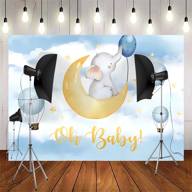 

Wild One Newborn Party Elephant Photography Backdrops Props Hundred days 1st Birthday Animals Photo Studio Background WP-12