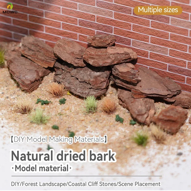 Acessórios de jardim de fadas casca 50g banco de simulação pedra de rocha areia mesa layout cena modelo cenário ferroviário