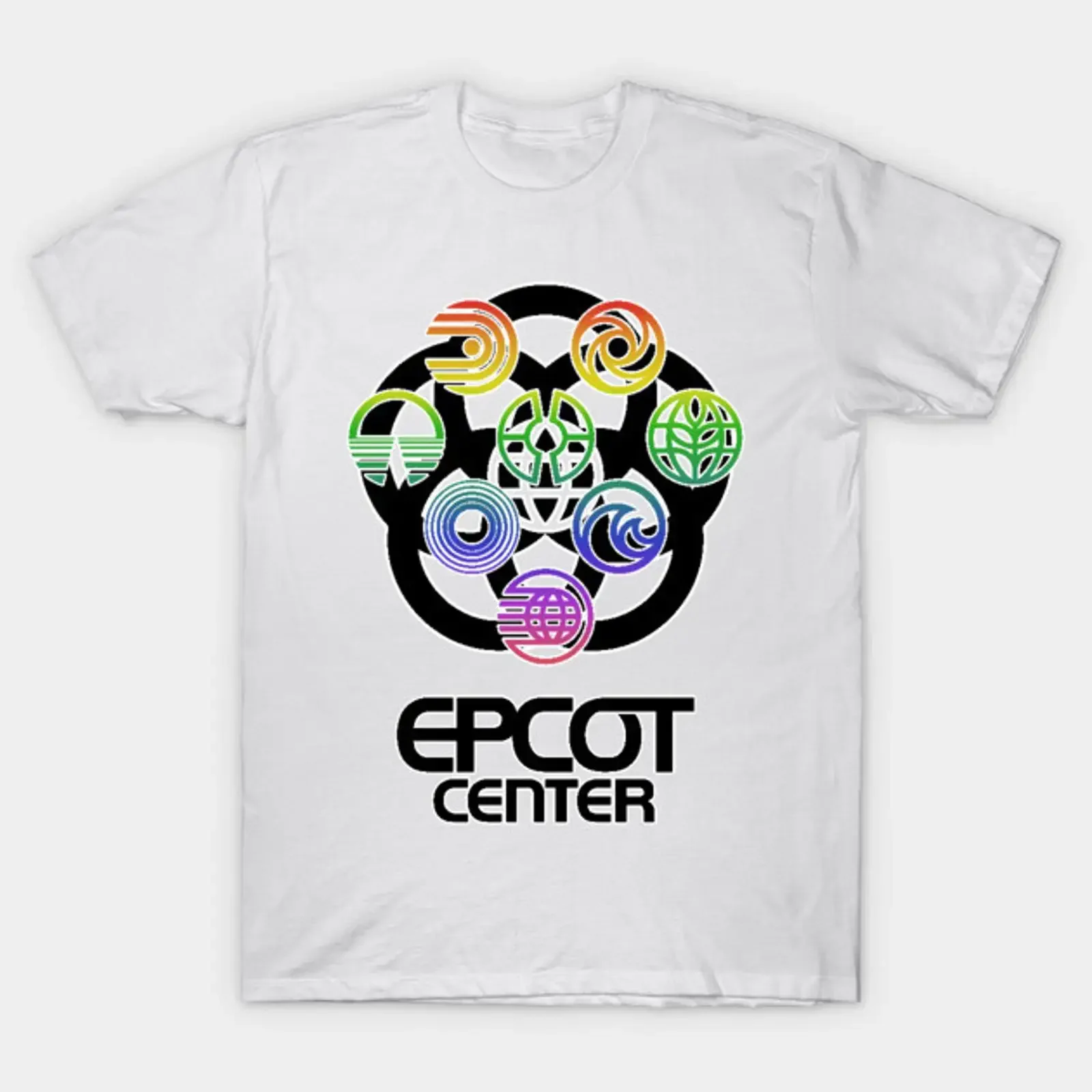 EPCOT Center Pavilion Logos T Shirt vintage Washed designer clothes fashion homme Casual Soft streetwear Comfortable Breathable