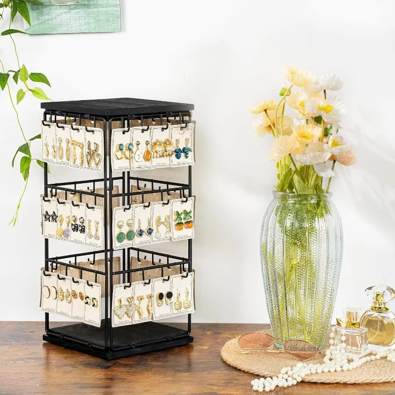 

360-degree rotatable stud earrings, storage racks, hooks, rings, jewelry storage racks