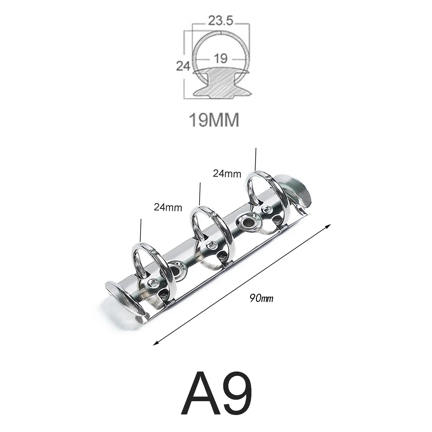 Moterm A9 Size Metal Spiral Rings Binder Clip 3 holes With 2 Pairs of Screw For Diary Notebook Planner Binder Clip File Folder