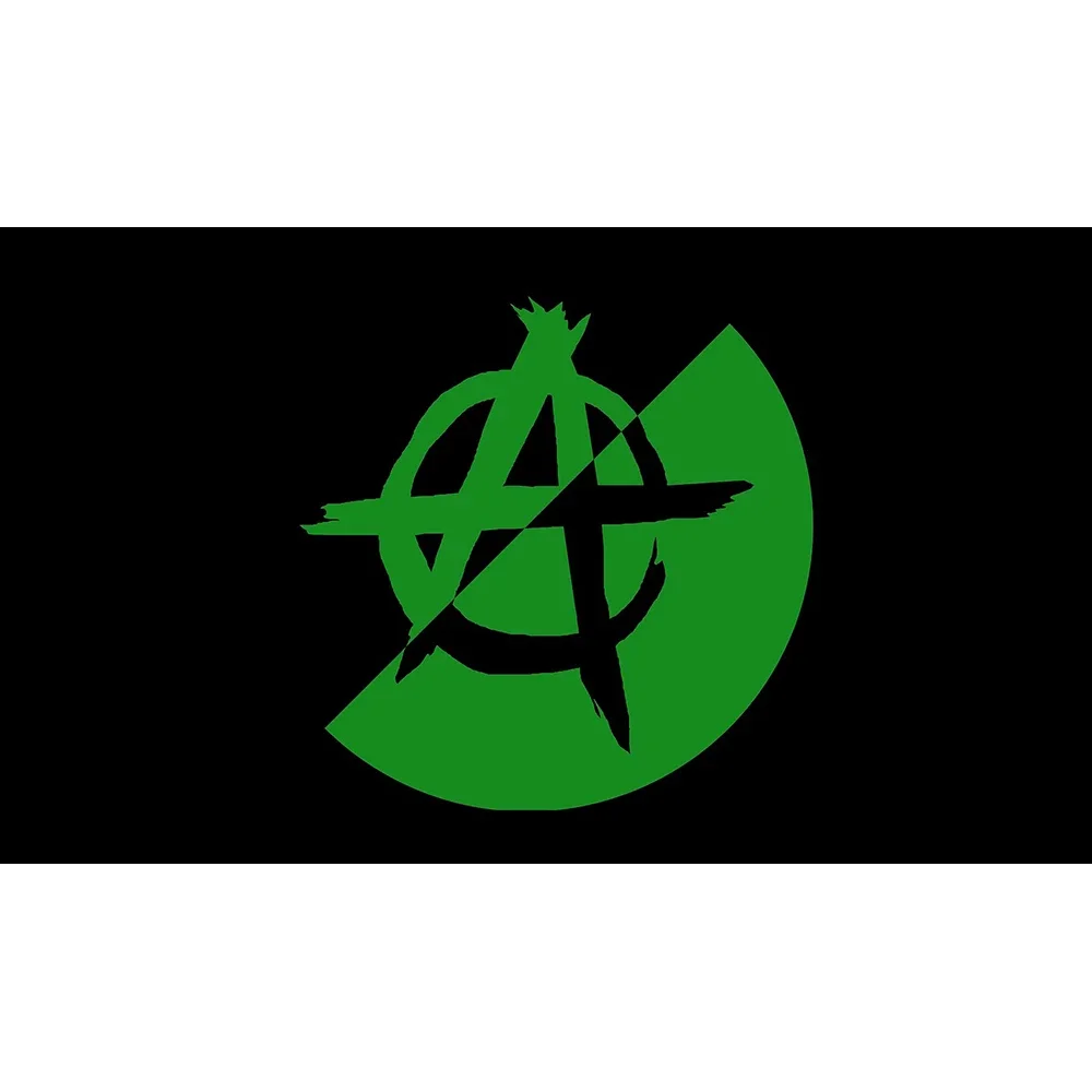 2x3ft 90x150cm Primitive Anarchy art green banner flag