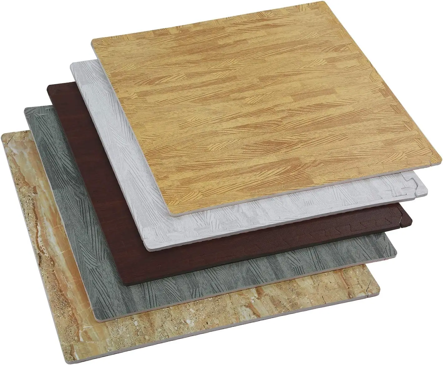 Accueil Esthétique 100 Sq. Carreaux de Mousse Imprimés en Bois Clair Chêne Mars St de 3/8 Pouces, (24x24 Pouces), 25 Pièces