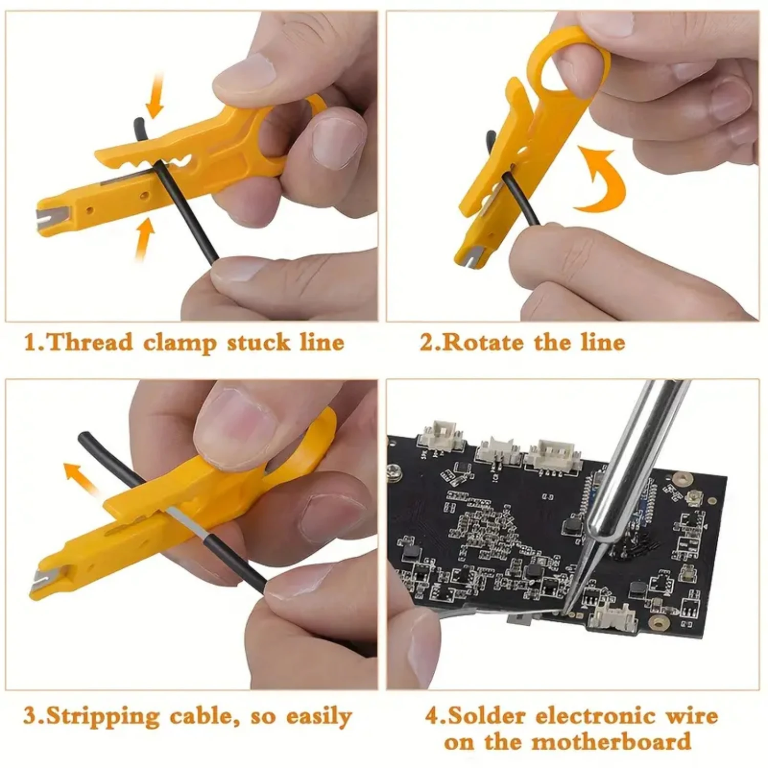 Portable Multitool for Precise Wire Stripping, Cutting and Cable Crimping