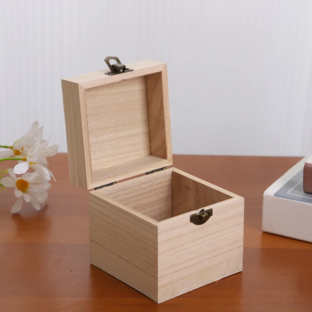 Minimalist Wooden Jewelry Storage Box with Smooth Flip-Top Mechanism for Effortless to Small Valuables and Ornaments