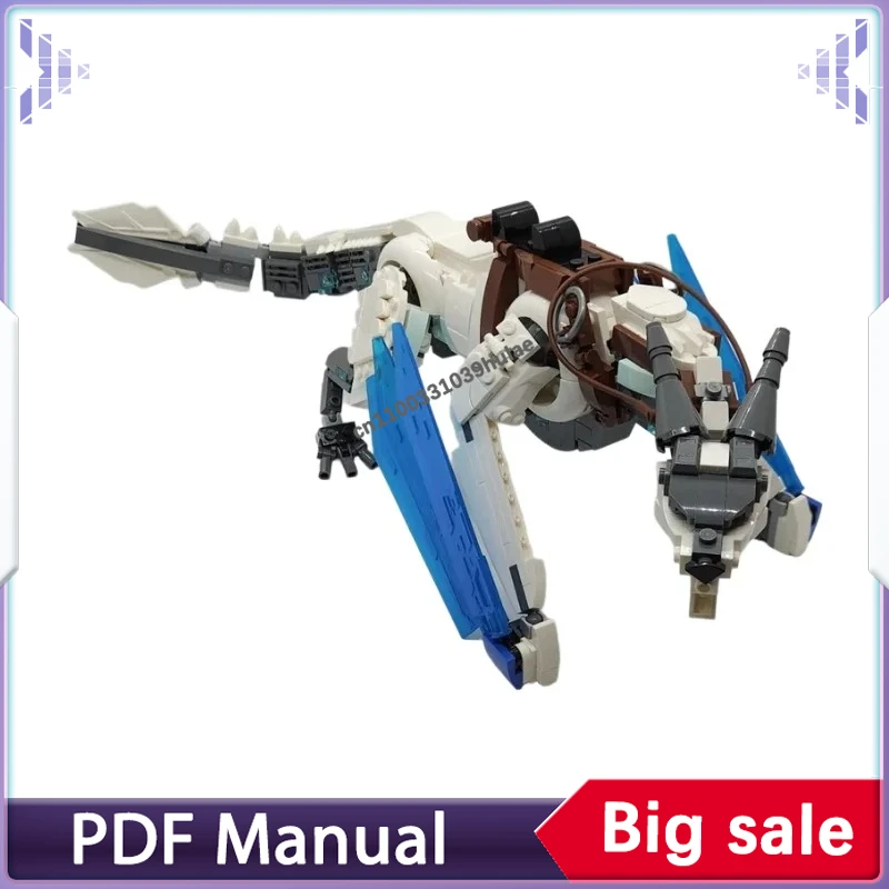 

Конструктор MOC «Ледяной дракон-виверна»: Белые и синие строительные блоки, модель мифического существа, набор для сборки, коллекционная игрушка, декор