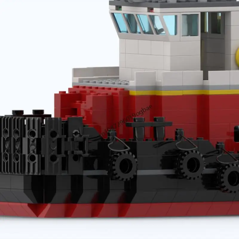 NEW 805PCS MOC City Engineering Modular Maritime Tugboat model DIY creative ideas Child Toy Assembly Puzzle birthday Gift