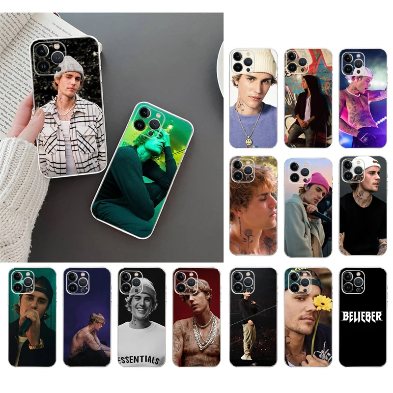 Singer Justin Bieber Phone Case For iphone 15 14 Pro Max 13 12 11 Pro Max XS X 12mini 14 Plus SE Case Funda