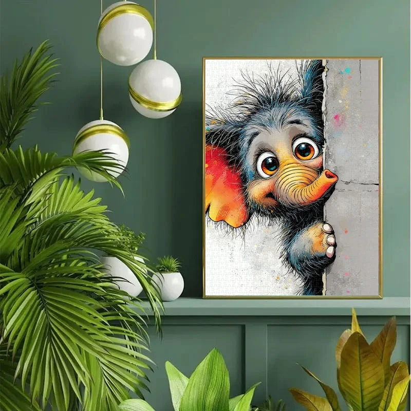 1000 pièces de puzzle d'éléphant en fourrure mignon |   27,55-19,69 pouces Puzzle en carton, puzzle portable pour couple, famille, gamer, art et Puz