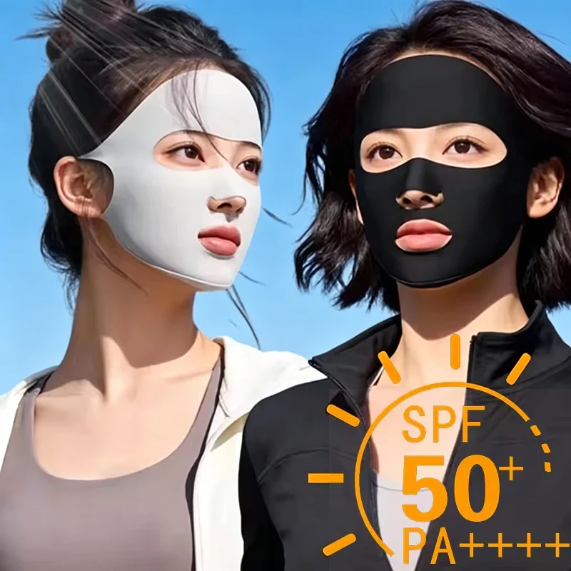 

New Sunscreen Mask Summer UV Protection Face Kini Ice Silk Mask Outdoor Full Face Golf Cycling Sports Mask