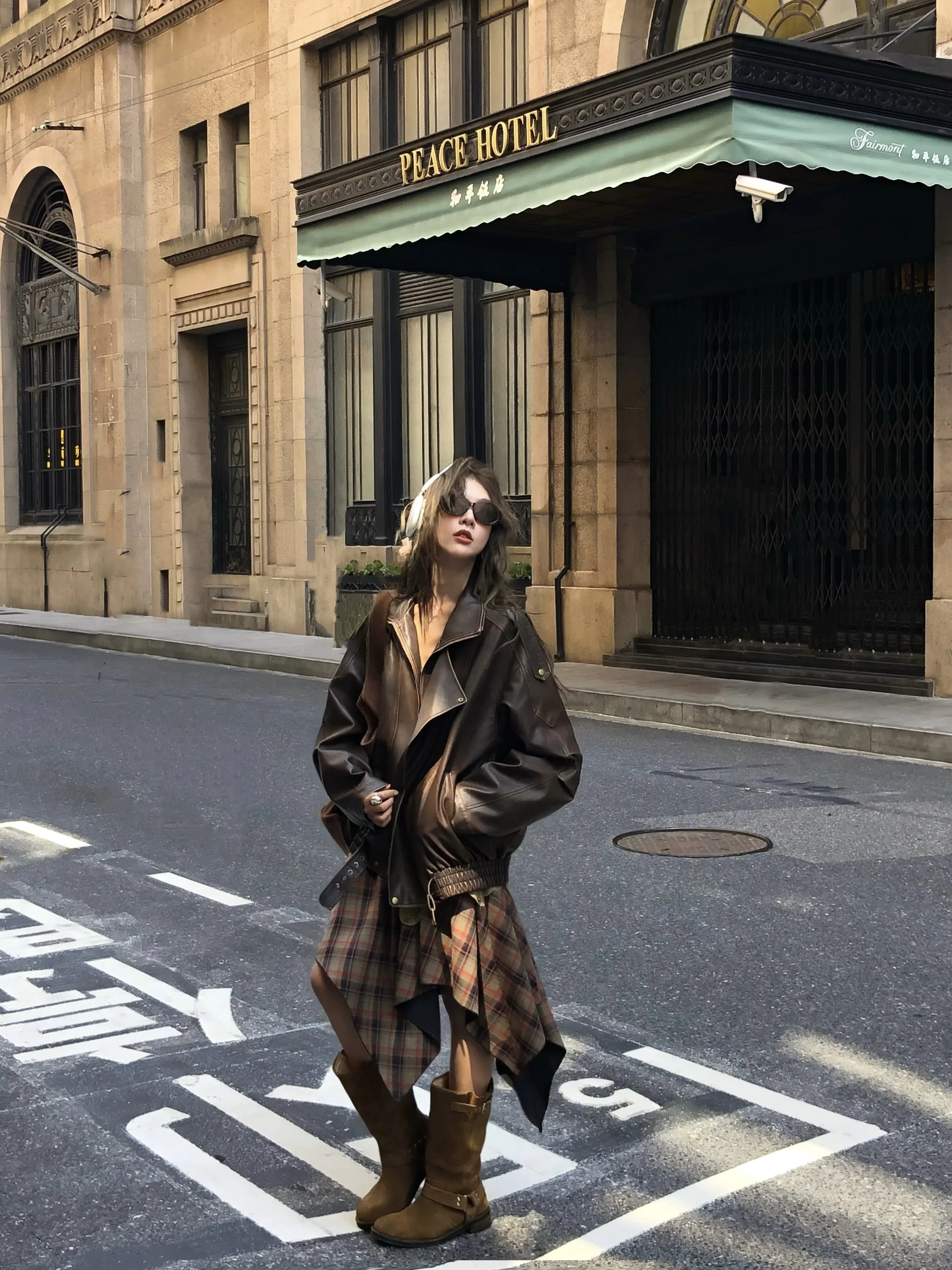 Soolrok High Waist Asymmetric American Plaid  Skirt for Women Spring Summer Autumn Seasonal Fashion Korean Style Short Skirt