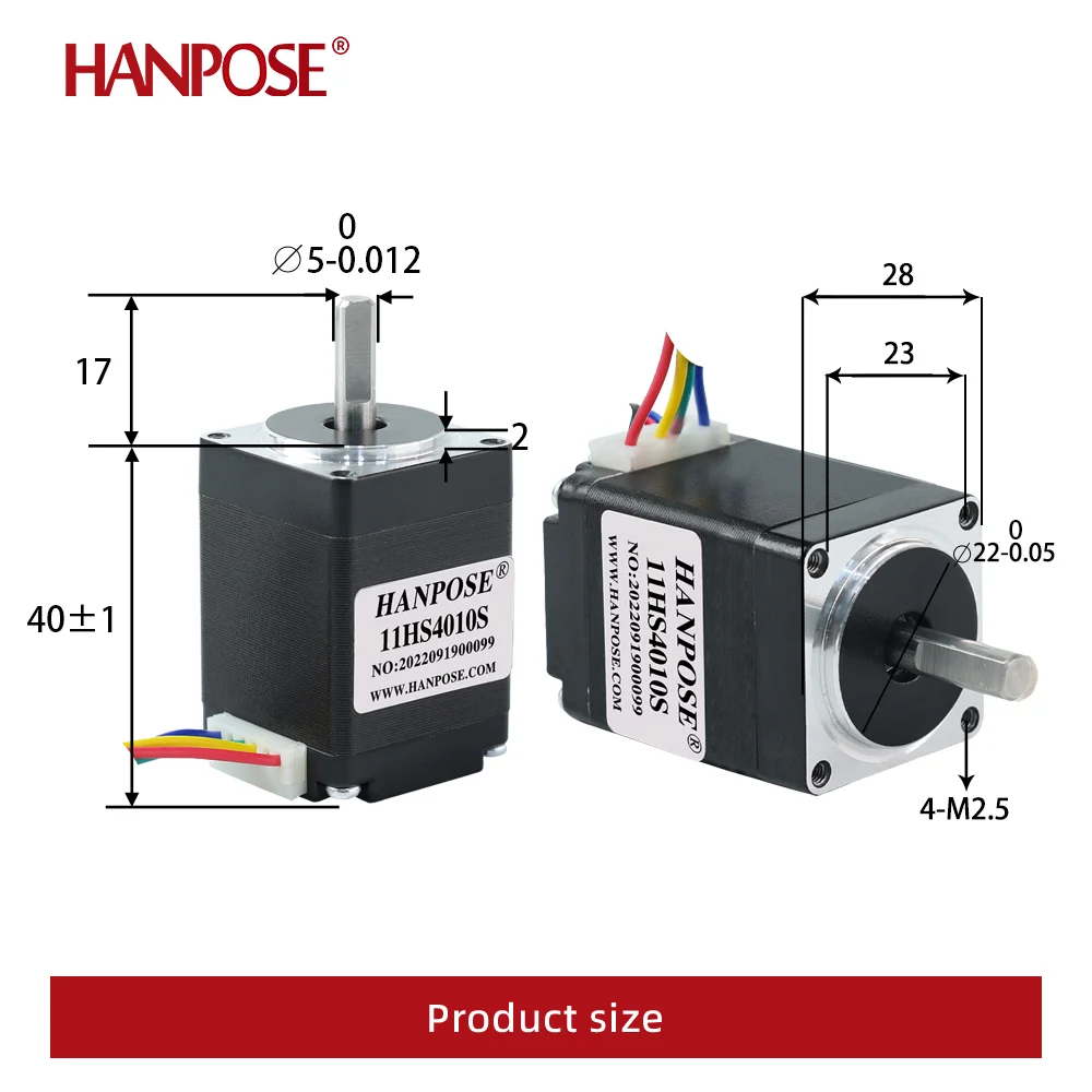 nema11 stepper motor For mini cnc 3D printer 11HS4010  40mm  1.0A 4-cable 0.12N.m 1.8 Degree  NEMA11 Stepper Motor