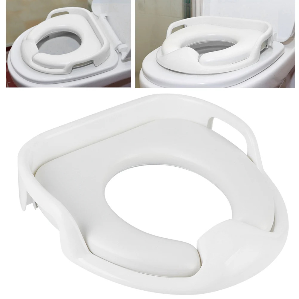

ZK30 Сиденье для приучения к горшку для мальчиков и девочек, мягкое детское сиденье для унитаза с нескользящей ручкой (белый)
