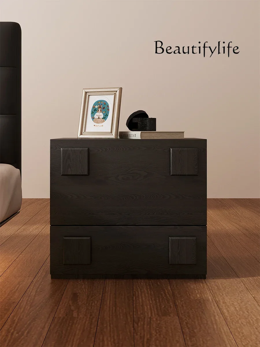

French retro style storage side cabinet medieval solid wood combination bedside table Carmen module chest cabinet