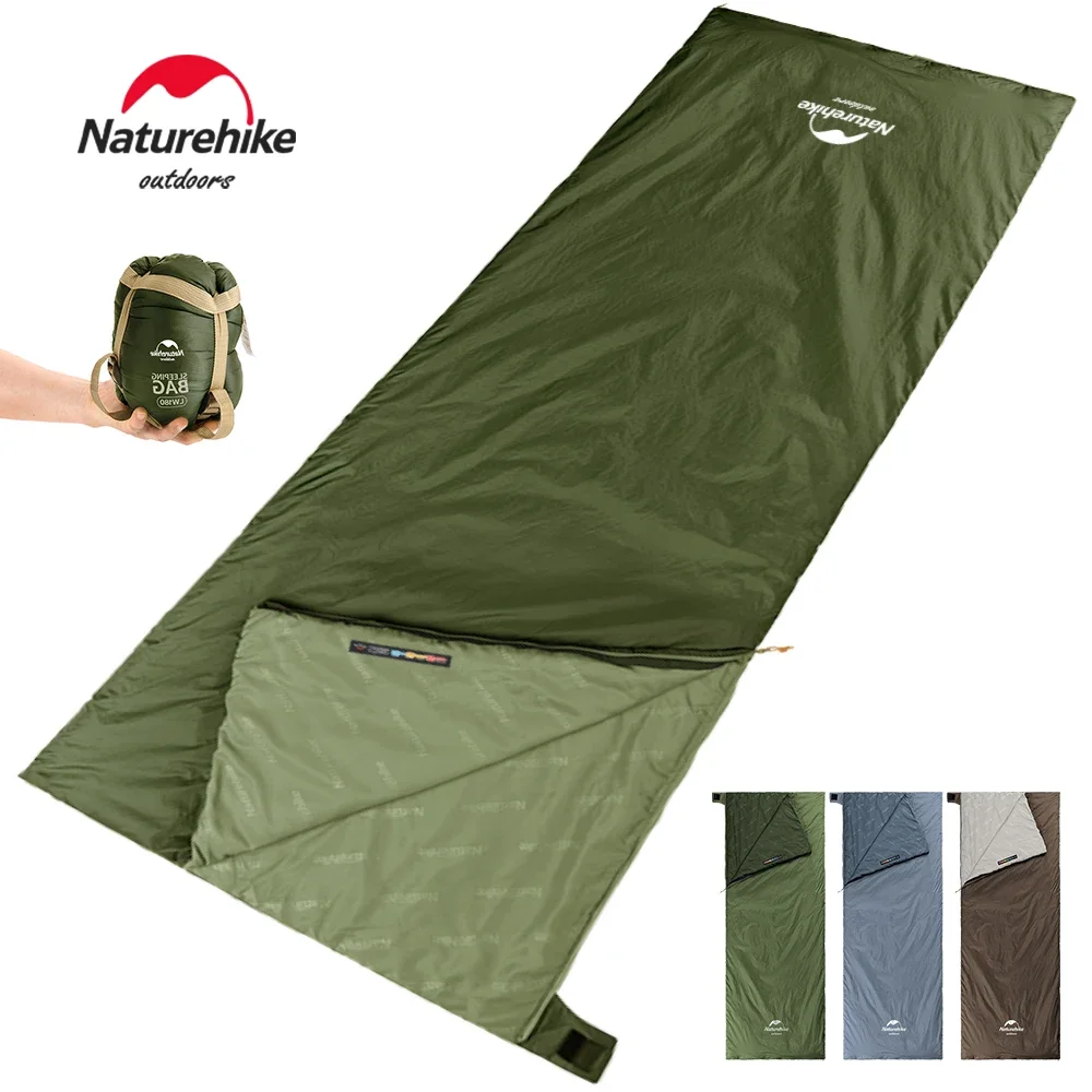 Naturehike Outdoor Camping Sleeping Bag LW180 Envelope Portable Hiking Ultralight Waterproof Backpacking Cotton Sleeping Bags