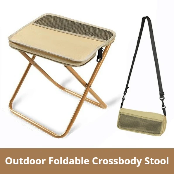 

1 шт., уличный складной табурет через плечо, компактный портативный и складной дорожный маленький складной табурет для рыбалки и очереди