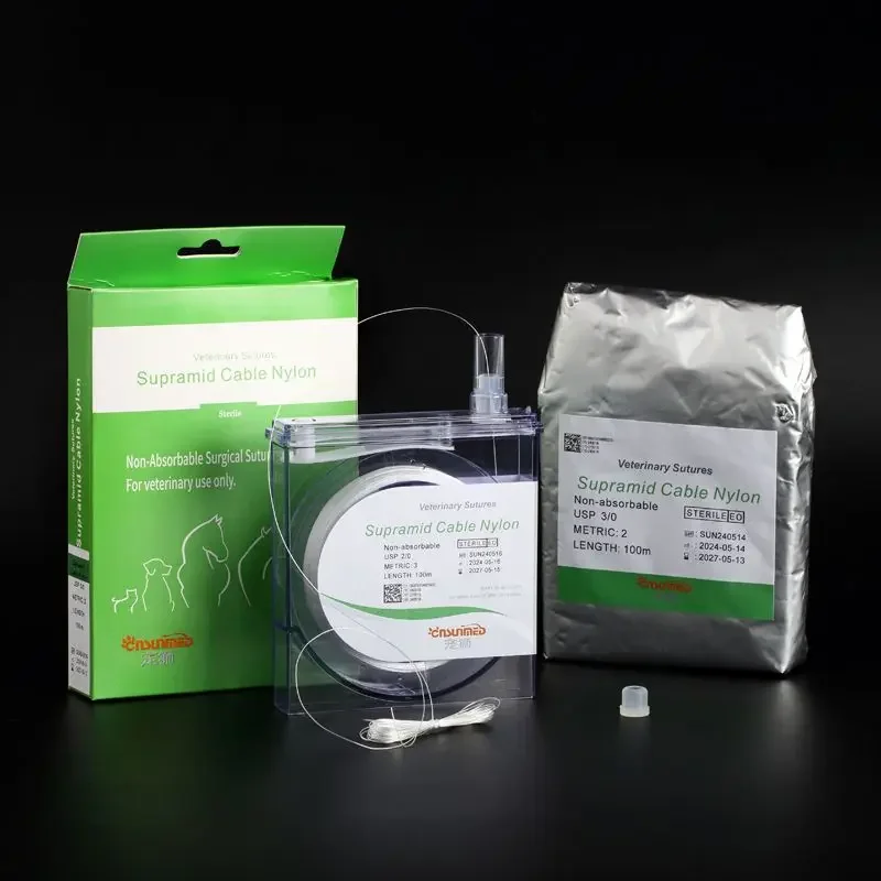 A Pet Lion Fake Single-strand Nylon Line SUPRAMIDE Boxed Line White USP2/0 3/0 100 Meters, Pet Sterilization
