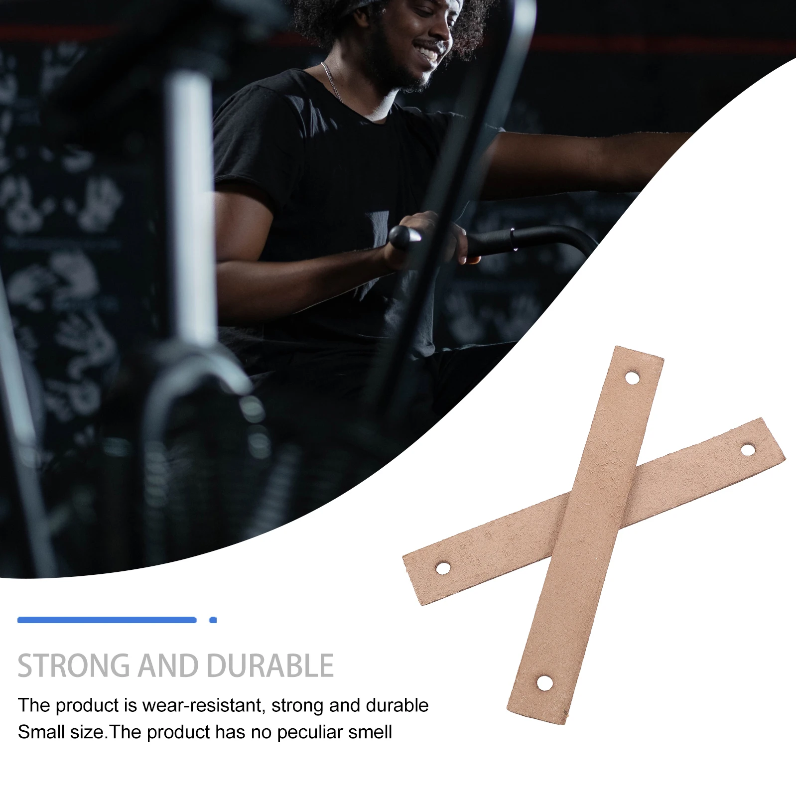 

2pcs Brake Pads Fitness Bike Brakes Blocks Gym Exercise Supplies Wear Resistant Strong Durable Cowhide Material No Slide Easy