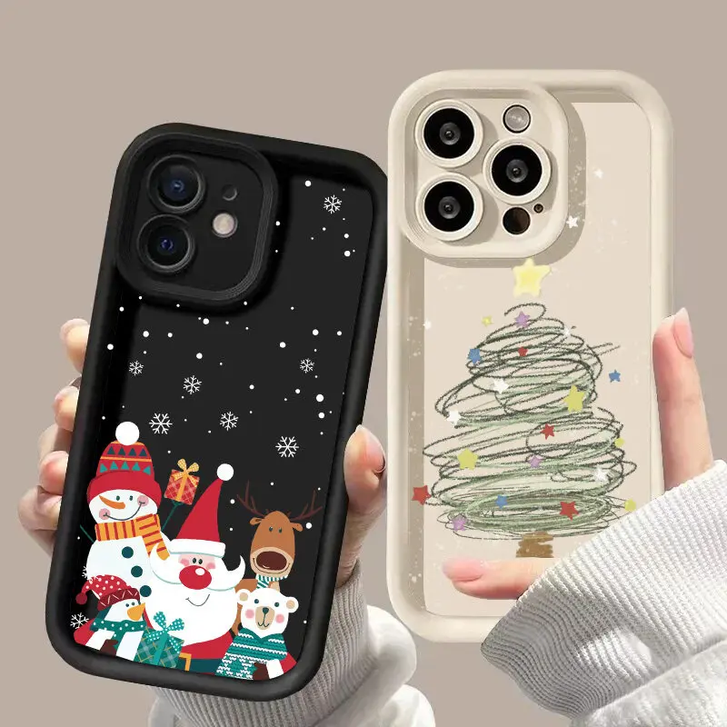 Cute Christmas Santa Snowman Case for Infinix Note 40 Hot 50 40 Pro 30i 30 Play 40i Tecno 30 Spark 30C 10 20C Smart 8 9 7 Cover