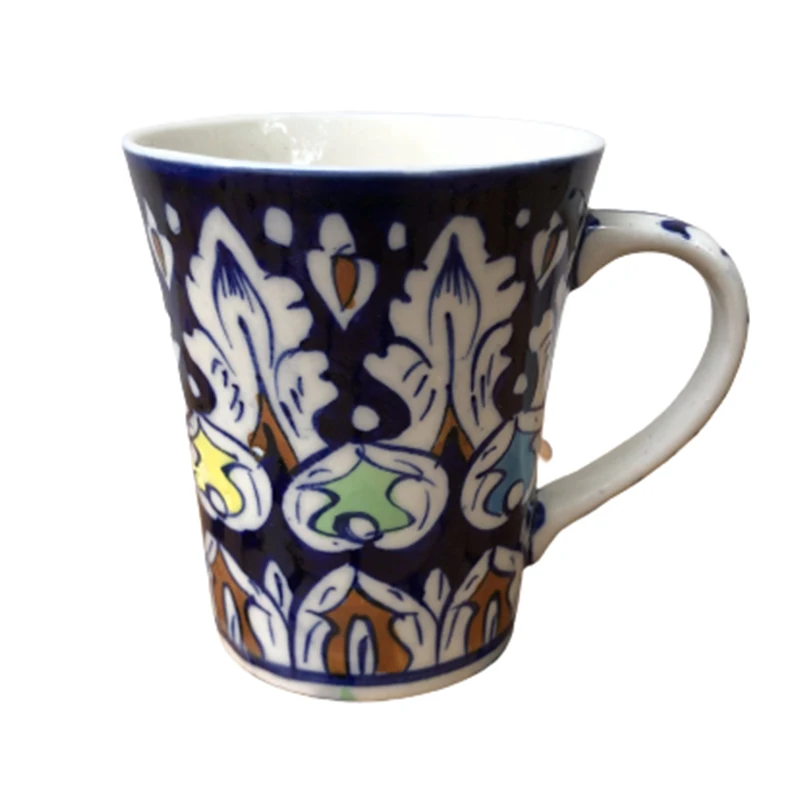 

Blue pottery hand painted ceramic cup, unique blue Polish ceramic cup, the highest quality ceramic cup