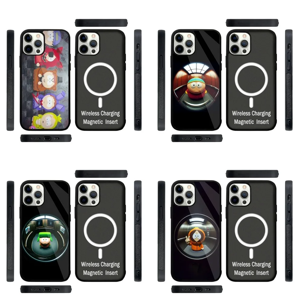 

S-South Park-S Funny Phone Case Strong Magnetic For IPhone 16,15,14,13,Pro,Max,Plus,11,12,Mini For Magsafe Wireless Charging