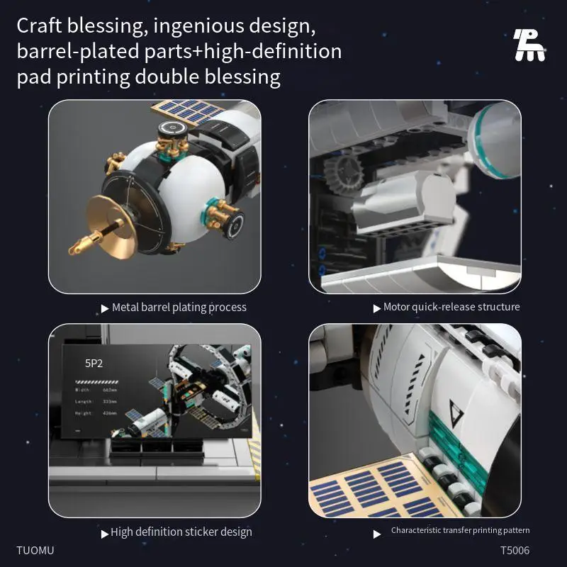 Aerospace series space station model electric hub space station building block children's kit toy