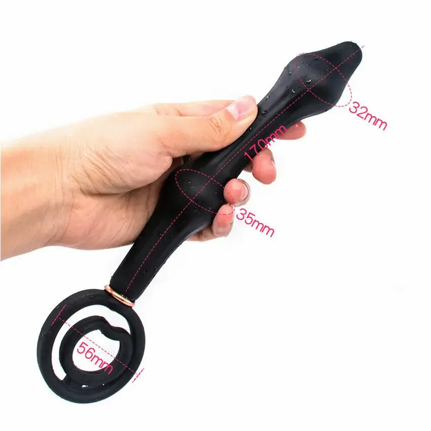 Inflatable Anal Plug with Steel Ball Huge Long Anus Masturbator Prostate Butt Massager G Spot Adult Sex Toy for Man Expander 18+