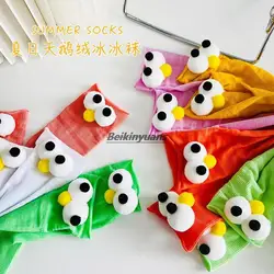 children's big eyes socks breathable straight heel-less size children bright cute socks chicken socks