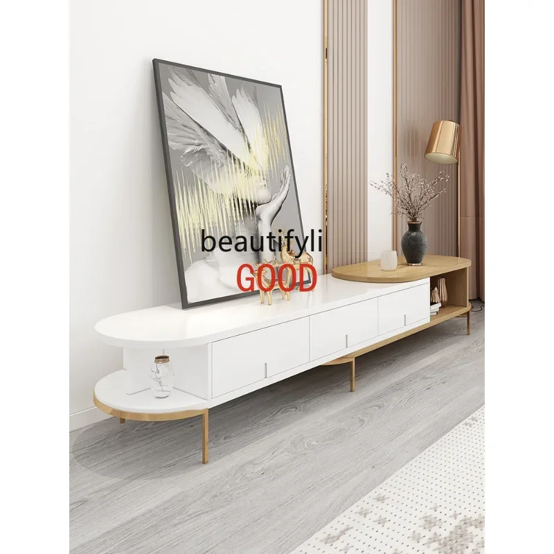 Tavolino da salotto Mobile TV Combinazione tavolino rotondo a scomparsa