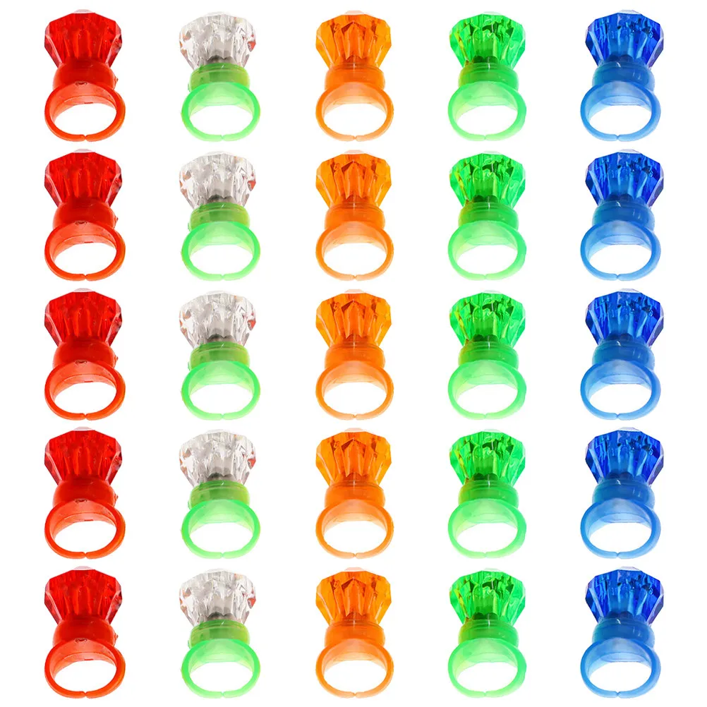 

25 шт. светящиеся LED-кольца для детей, игрушки для вечеринок, светящиеся игрушки-флешеры на палец