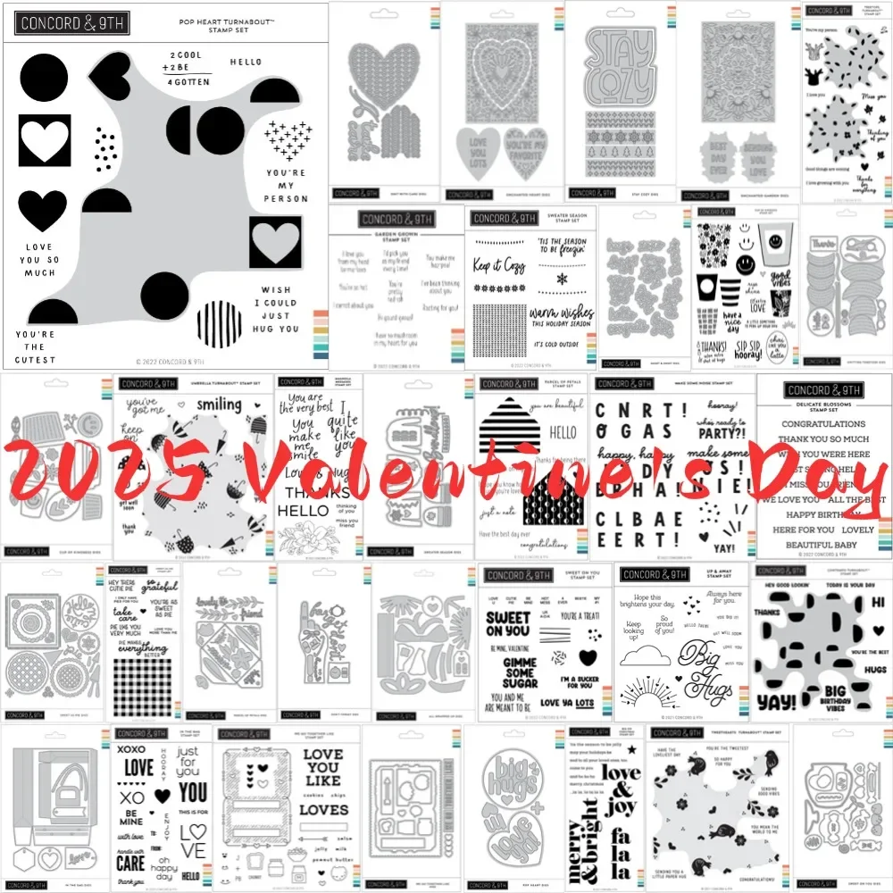 2025 Valentine's Day Metal Cutting Hearts and Umbrellas Dies And Stamps Scrapbooking Background DIY Decoration Crafts Embossing