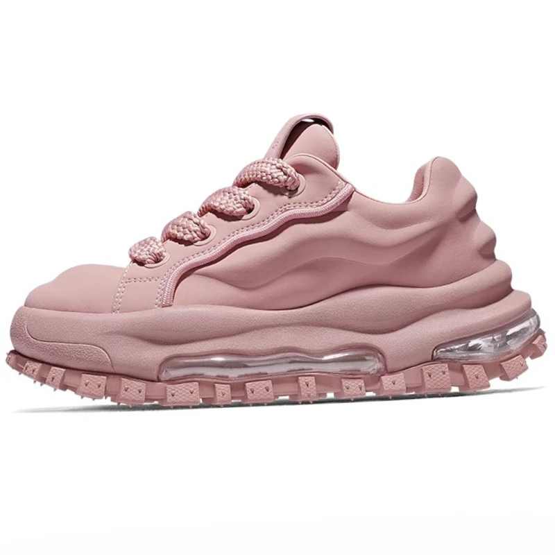 

European Original Bread Shoes for Men's/Women's Genuine Leather Increased Shoes Couple Breathable Thick Platform Casual Sneakers