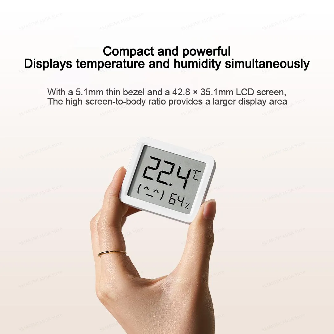 MIJIA Smart Temperature & Humidity Monitor 3mini,Extra-Long Battery Life,Compact Design,High Precision Sensor,App Control